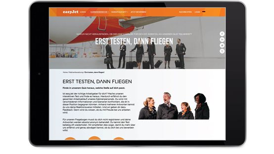 Tablet Realistic Job Preview von easyJet