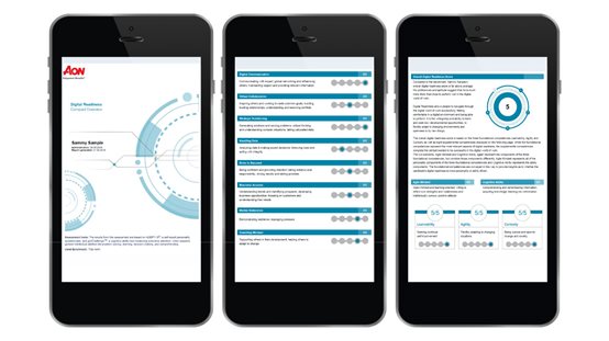 Three Smartphones showing Digital Readiness Report