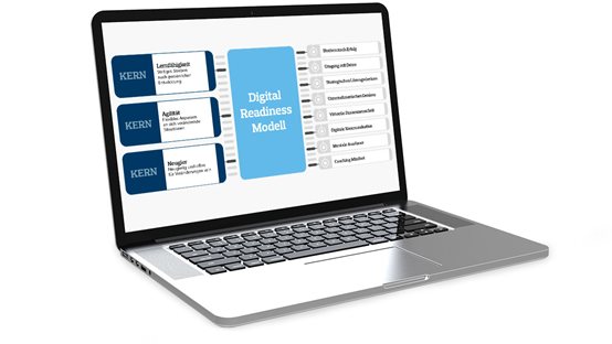 Laptop mit Digital Readiness Modell
